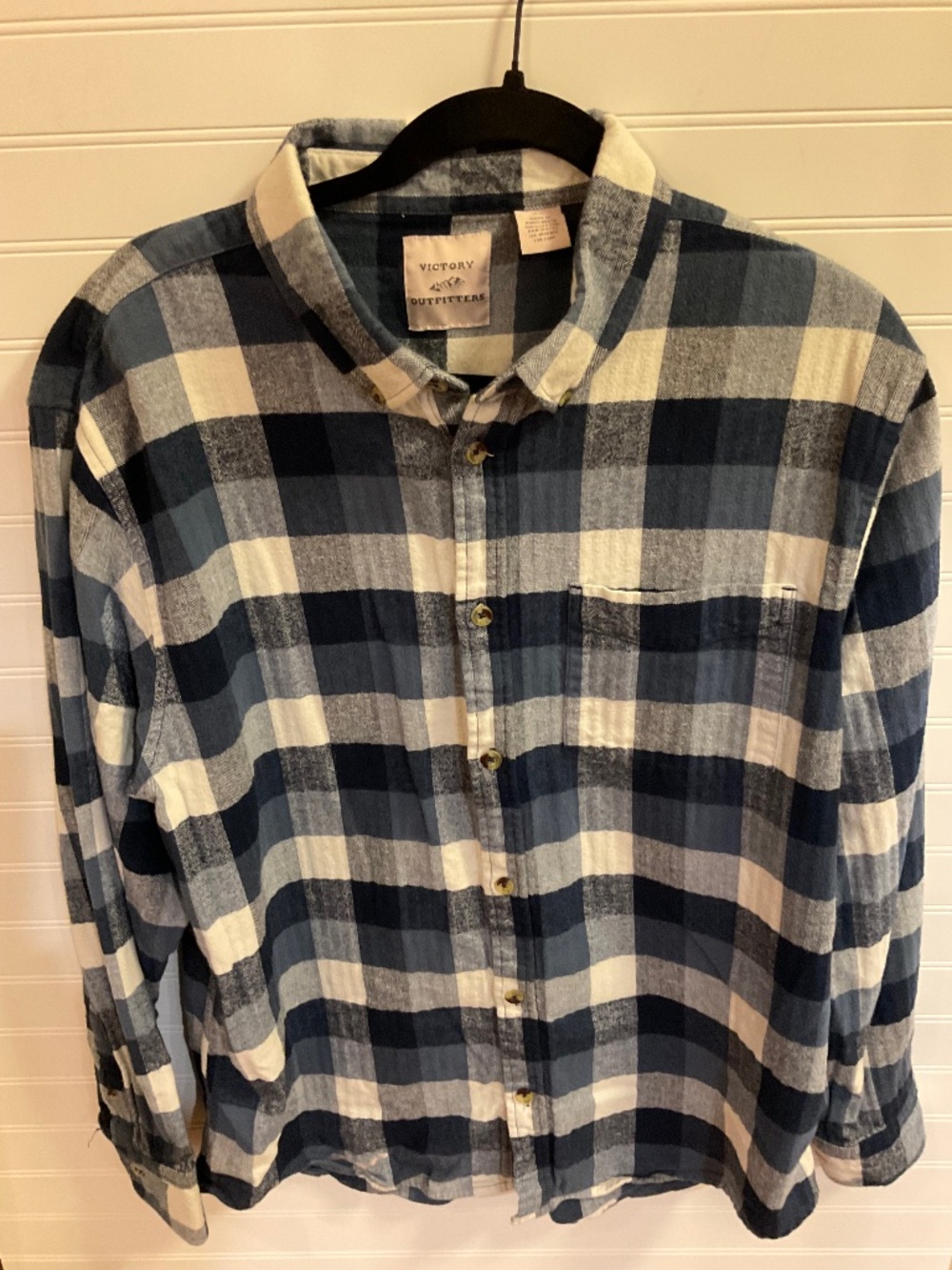Victory Outfitters Blue Buffalo Plaid Cotton Flannel Shirt Size: XL Pre Owned